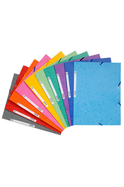 Papírenské zboží Spisové desky s gumičkou A4 prešpán 400 g/m2 - mix barev 
