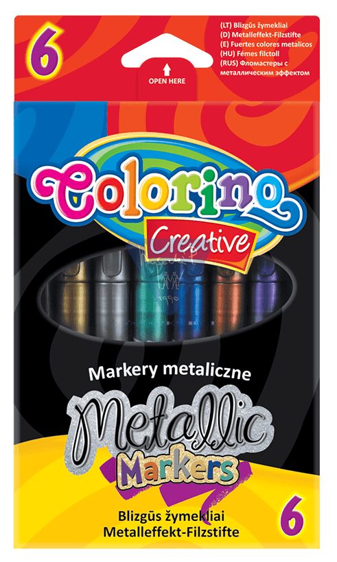 Papírenské zboží Coloino Metalické popisovače 6 barev 