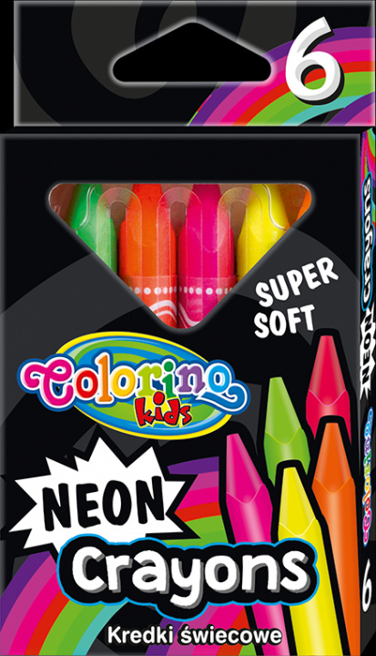 Papírenské zboží Trojhranné neonové voskovky extra měkké 6 barev 