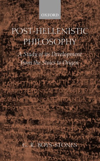 Könyv Post-Hellenistic Philosophy Boys-Stones
