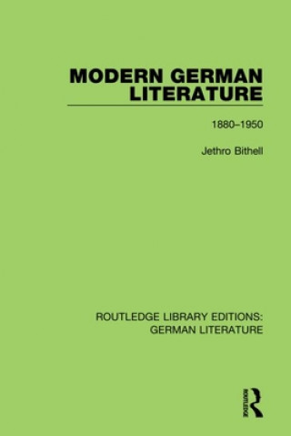 Book Modern German Literature Jethro Bithell