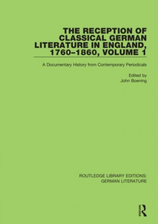 Buch Reception of Classical German Literature in England, 1760-1860, Volume1 