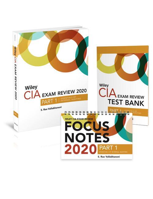 Book Wiley CIA Exam Review 2020 + Test Bank + Focus Notes: Part 1, Essentials of Internal Auditing Set Wiley