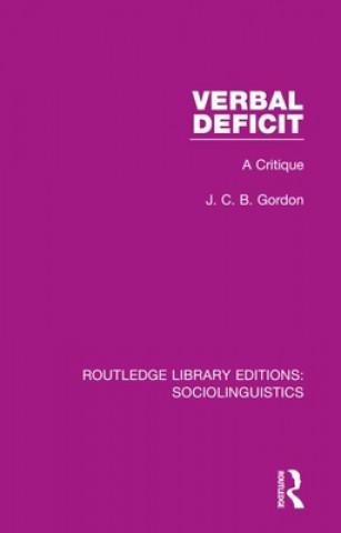 Knjiga Verbal Deficit J. C. B. Gordon