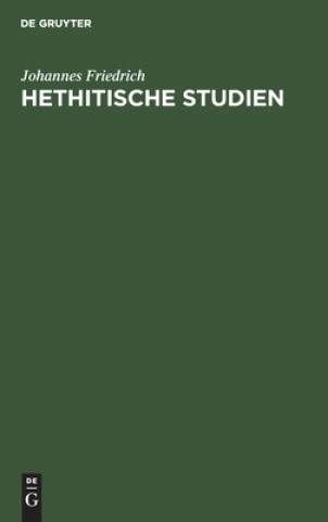 Kniha Hethitische Studien 