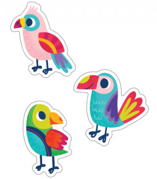 Kniha One World Parrots Cut-Outs 