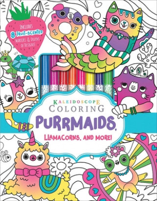 Könyv Kaleidoscope Coloring: Purrmaids, Llamacorns, and More! [With Marker] 