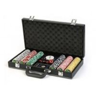 Carte Poker Set w metalowej skrzyni 300 żetonów 