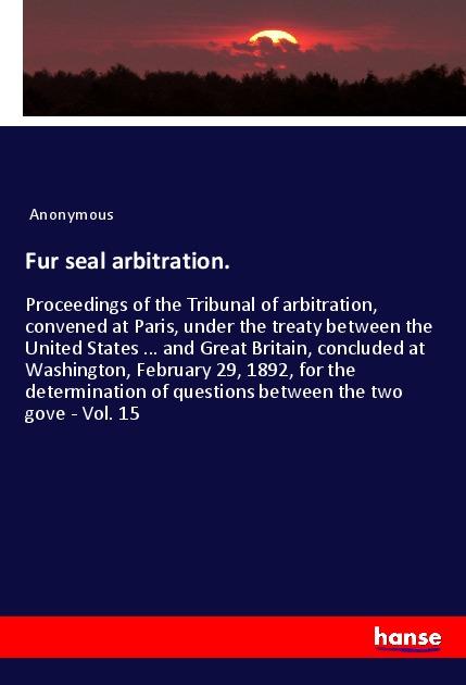 Knjiga Fur seal arbitration. 