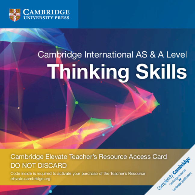 Book Cambridge International AS and A Level Thinking Skills Cambridge Elevate Teacher's Resource Access Card Sue Bodman