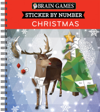 Kniha Brain Games - Sticker by Number: Christmas (28 Images to Sticker - Reindeer Cover): Volume 1 