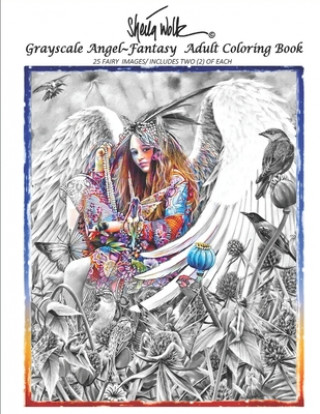 Книга Sheila Wolk Gray Scale ANGEL Adult Coloring Book 