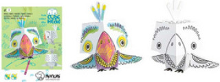 Carte 3D Papoušek k vymalování 
