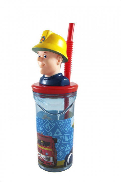 Kniha Feuerwehrmann Sam, Trinkbecher 3D Figur, SAN, PP, PVC, 360ml 