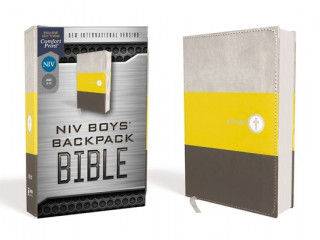 Carte Niv, Boys' Backpack Bible, Compact, Leathersoft, Yellow/Gray, Red Letter Edition, Comfort Print 