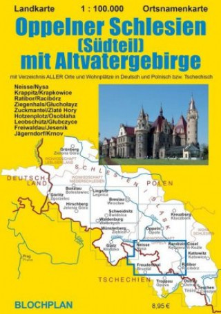 Nyomtatványok Landkarte Oppelner Schlesien (Südteil) mit Altvatergebirge 1:100.000 