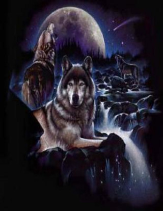 Kniha Notenheft Wolf 150 Seiten, gross Musikunterricht: Notenheft mit Wolf im Mondschein Ivy Respo