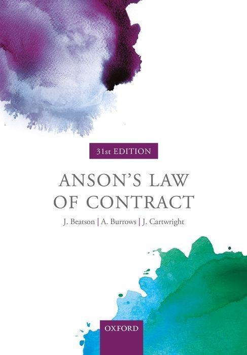 Kniha Anson's Law of Contract JACK; B BEATSON FBA