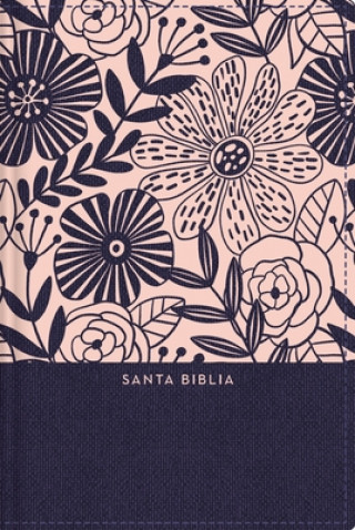 Könyv RVR60 Santa Biblia, Letra Grande, Tamano Compacto, Tapa Dura/Tela, Azul Floral, Edicion Letra Roja con Indice 
