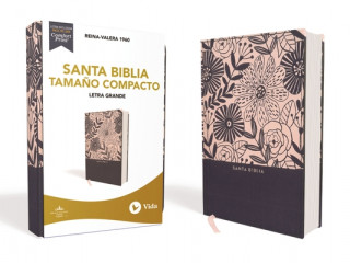 Knjiga RVR60 Santa Biblia, Letra Grande, Tamano Compacto, Tapa Dura/Tela, Azul Floral, Edicion Letra Roja 