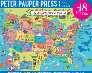 Játék USA Map Kids' Floor Puzzle Peter Pauper Press