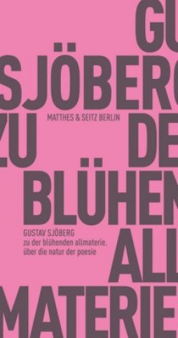 Libro zu der blühenden allmaterie Gustav Sjöberg