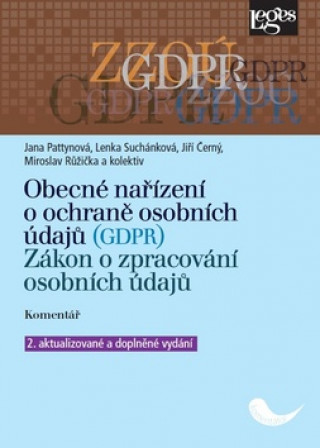Książka Obecné nařízení o ochraně osobních údajů (GDPR) Jana Pattynová