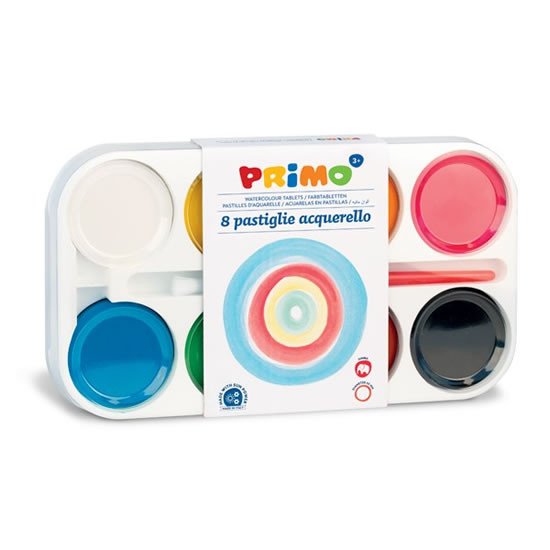 Papírenské zboží PRIMO vodové barvy JUMBO 8 barev + štět 