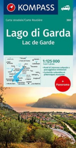 Nyomtatványok KOMPASS Autokarte Lago di Garda, Lac de Garde 1:125.000 