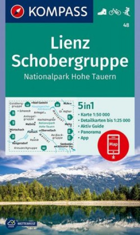 Nyomtatványok KOMPASS Wanderkarte 48 Lienz, Schobergruppe, Nationalpark Hohe Tauern 1:50.000 