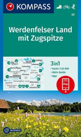 Tlačovina KOMPASS Wanderkarte 07 Werdenfelser Land mit Zugspitze 1:25.000 