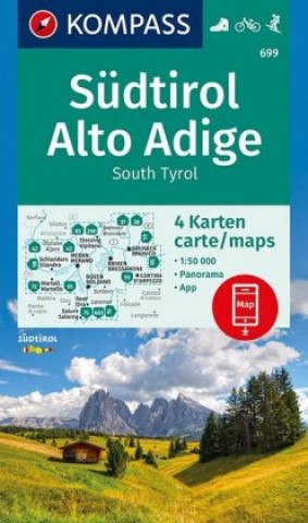 Nyomtatványok KOMPASS Wanderkarten-Set 699 Südtirol, Alto Adige, South Tyrol (3 Karten) 1:50.000 