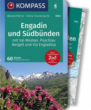 Carte KOMPASS Wanderführer Engadin und Südbünden, 60 Touren 