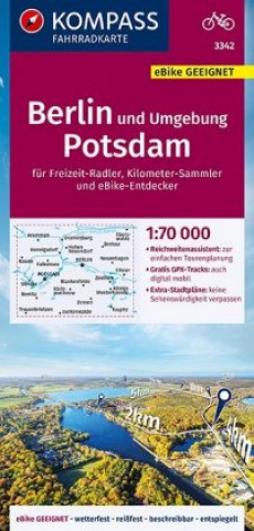 Nyomtatványok KOMPASS Fahrradkarte 3342 Berlin und Umgebung, Potsdam 1:70.000 