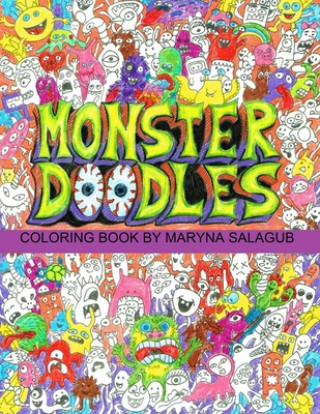 Книга Doodle monsters coloring book Paperback 
