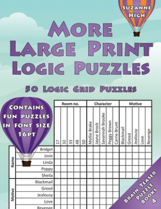 Book More Large Print Logic Puzzles: 50 Logic Grid Puzzles: Contains fun puzzles in font size 16pt 