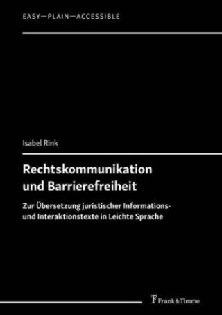 Könyv Rechtskommunikation und Barrierefreiheit 