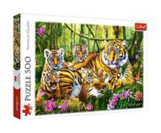 Hra/Hračka Puzzle Rodzina tygrysów 500 