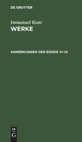 Kniha Anmerkungen der Bande VI-IX 