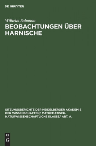 Knjiga Beobachtungen UEber Harnische Wilhelm Salomon