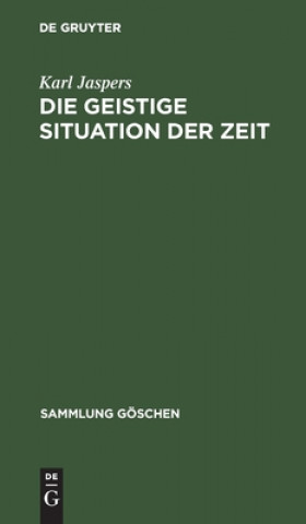 Buch Die Geistige Situation Der Zeit Karl Jaspers