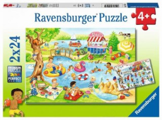 Játék Ravensburger Kinderpuzzle - 05057 Freizeit am See - Puzzle für Kinder ab 4 Jahren, mit 2x24 Teilen 