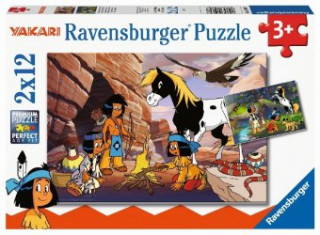Játék Ravensburger Kinderpuzzle - 05069 Unterwegs mit Yakari - Puzzle für Kinder ab 3 Jahren, mit 2x12 Teilen 