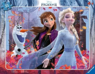 Játék Ravensburger Kinderpuzzle - 05074 Magische Natur - Rahmenpuzzle für Kinder ab 4 Jahren, Disney Frozen Puzzle mit Anna und Elsa, mit 35 Teilen 