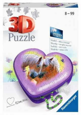 Hra/Hračka Ravensburger 3D Puzzle 11171 - Herzschatulle Pferde - 54 Teile - Aufbewahrungsbox für Pferde-Fans ab 8 Jahren 
