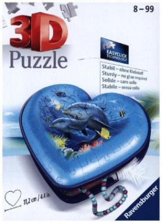 Játék Ravensburger 3D Puzzle 11172 - Herzschatulle Unterwasserwelt - 54 Teile - Aufbewahrungsbox für Erwachsene und Kinder ab 8 Jahren 