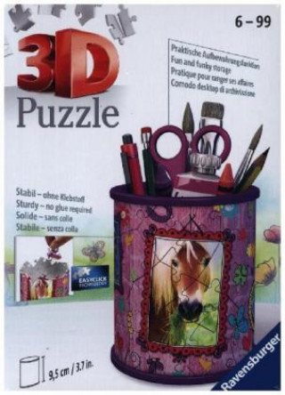 Joc / Jucărie Ravensburger 3D Puzzle 11175 - Utensilo Pferde - 54 Teile - Stiftehalter für Tier-Fans ab 6 Jahren, Schreibtisch-Organizer für Kinder 