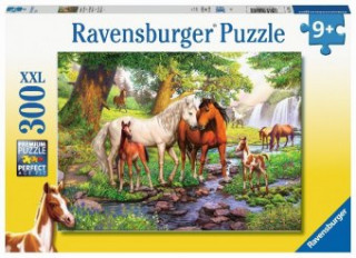 Játék Ravensburger Kinderpuzzle - 12904 Wildpferde am Fluss - Pferde-Puzzle für Kinder ab 9 Jahren, mit 300 Teilen im XXL-Format 