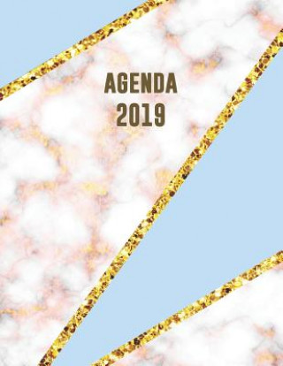 Carte Agenda 2019: Élégant Et Pratique - Mosa?que En Marbre Bleu Cyan Et Rose Doré - Agenda Organiseur Pour Ton Quotidien - 52 Semaines - Parbleu Carnets de Notes