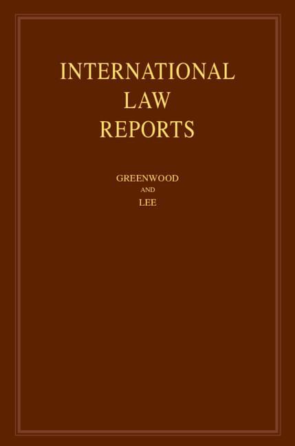 Carte International Law Reports: Volume 187 Karen Lee